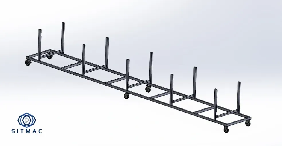 Diseño en CAD de rack móvil para material