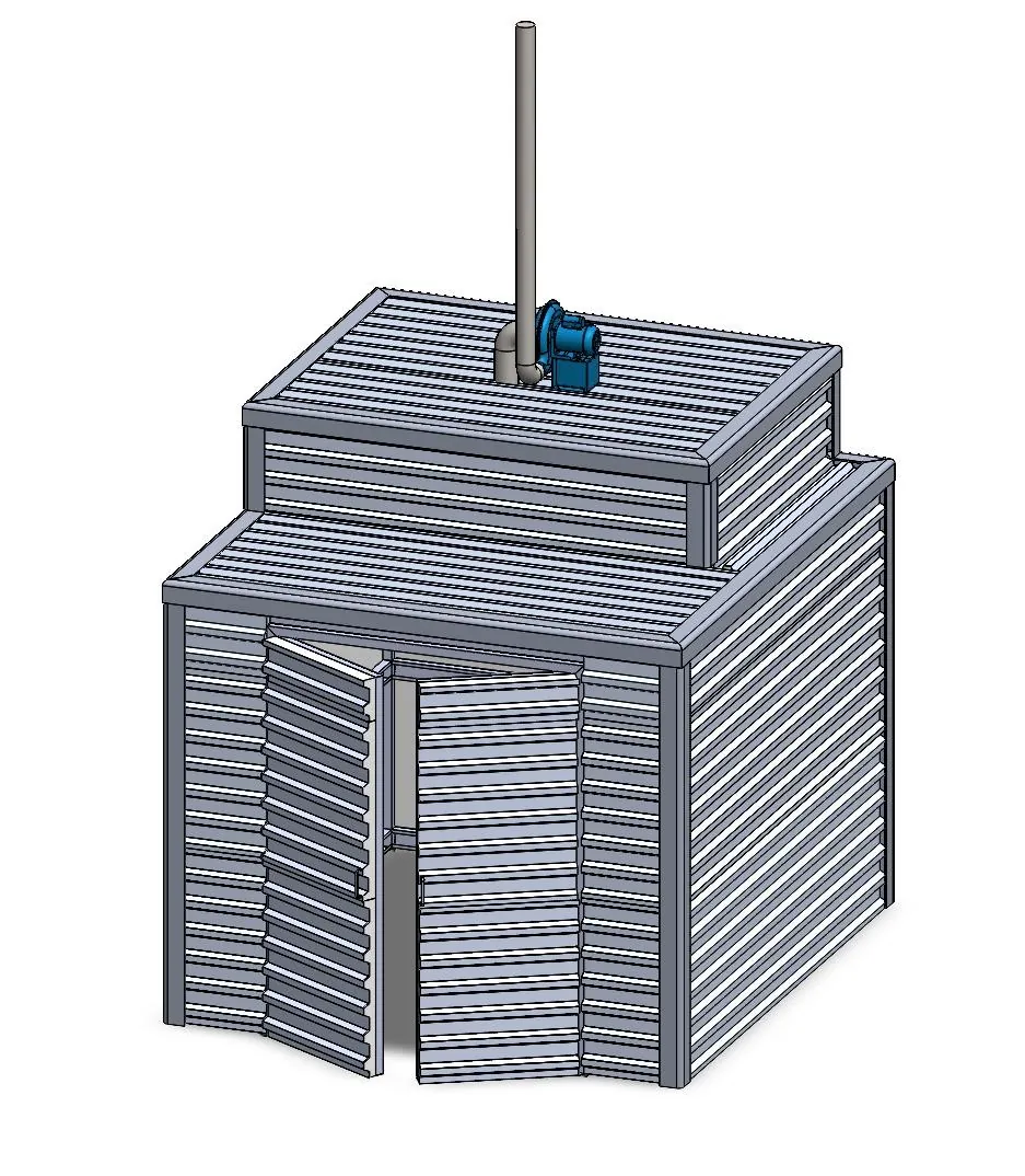 Caseta con extractor, diseñada en CAD