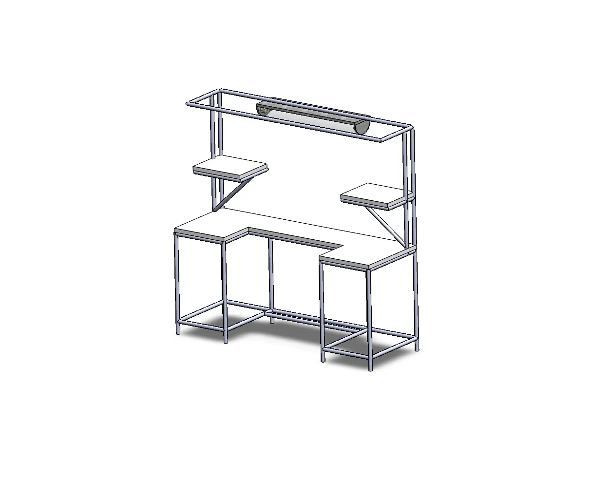 Estación de trabajo, diseñada en CAD