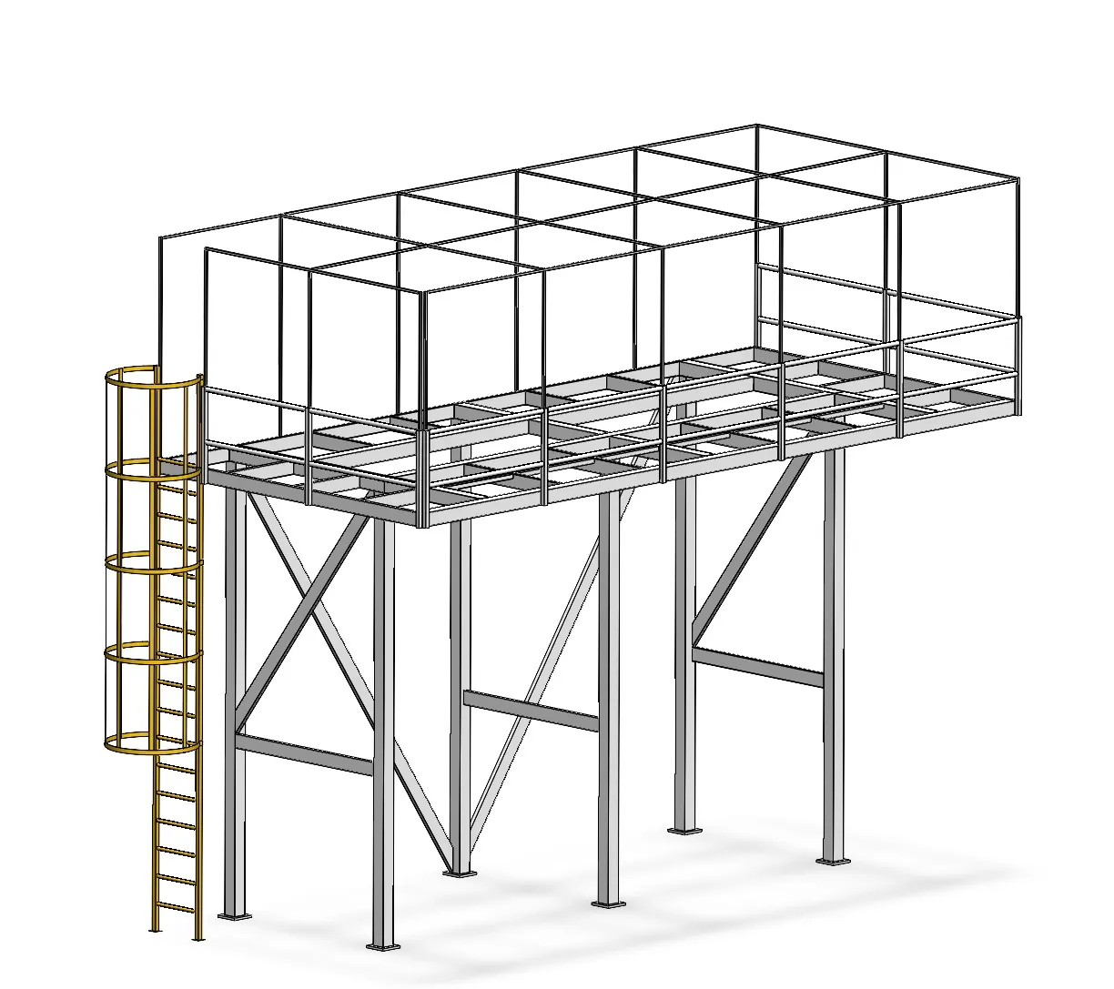 Estructura de tubular de 1x1 calibre 14 con malla sombra de 4x10